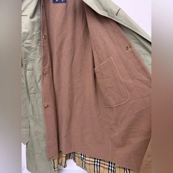 VTG 80’s Burberrys Trench Coat Full Removable Lining Nova Women’s 14 Extra Long - Picture 4 of 16